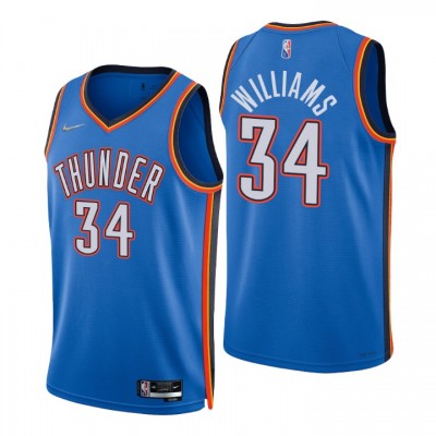 Nike Oklahoma City Thunder #34 Kenrich Williams Blue Men's 2021-22 NBA 75th Anniversary Diamond Swingman Jersey - Icon Edition Men's